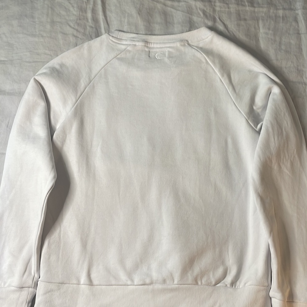 Zyia White Mountain Patch Crewneck Fleece Lined Sweater sz S - Picture 4 of 7